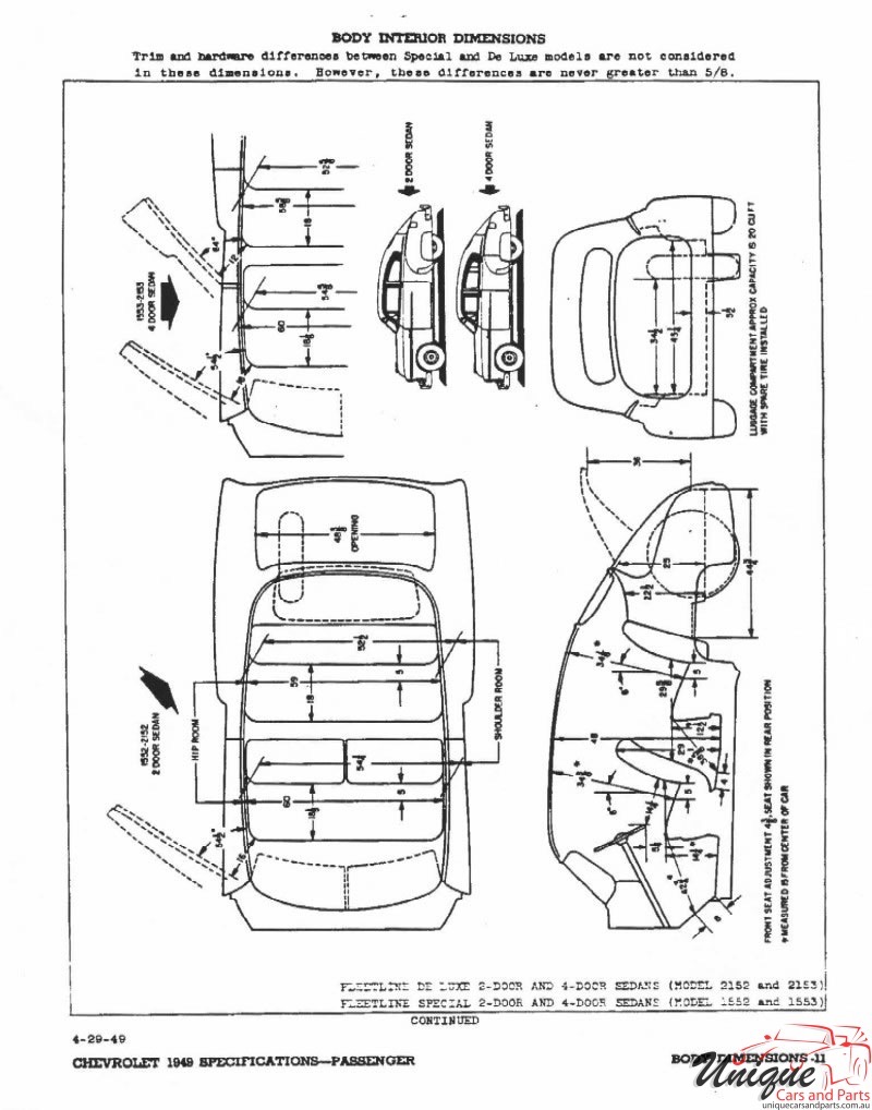 1949 Chevrolet Specifications Page 5
